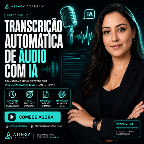 Transcrição automática de áudio com IA - Asimov Academy